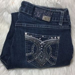 one 5 one Dark Blue Cropped Jeans